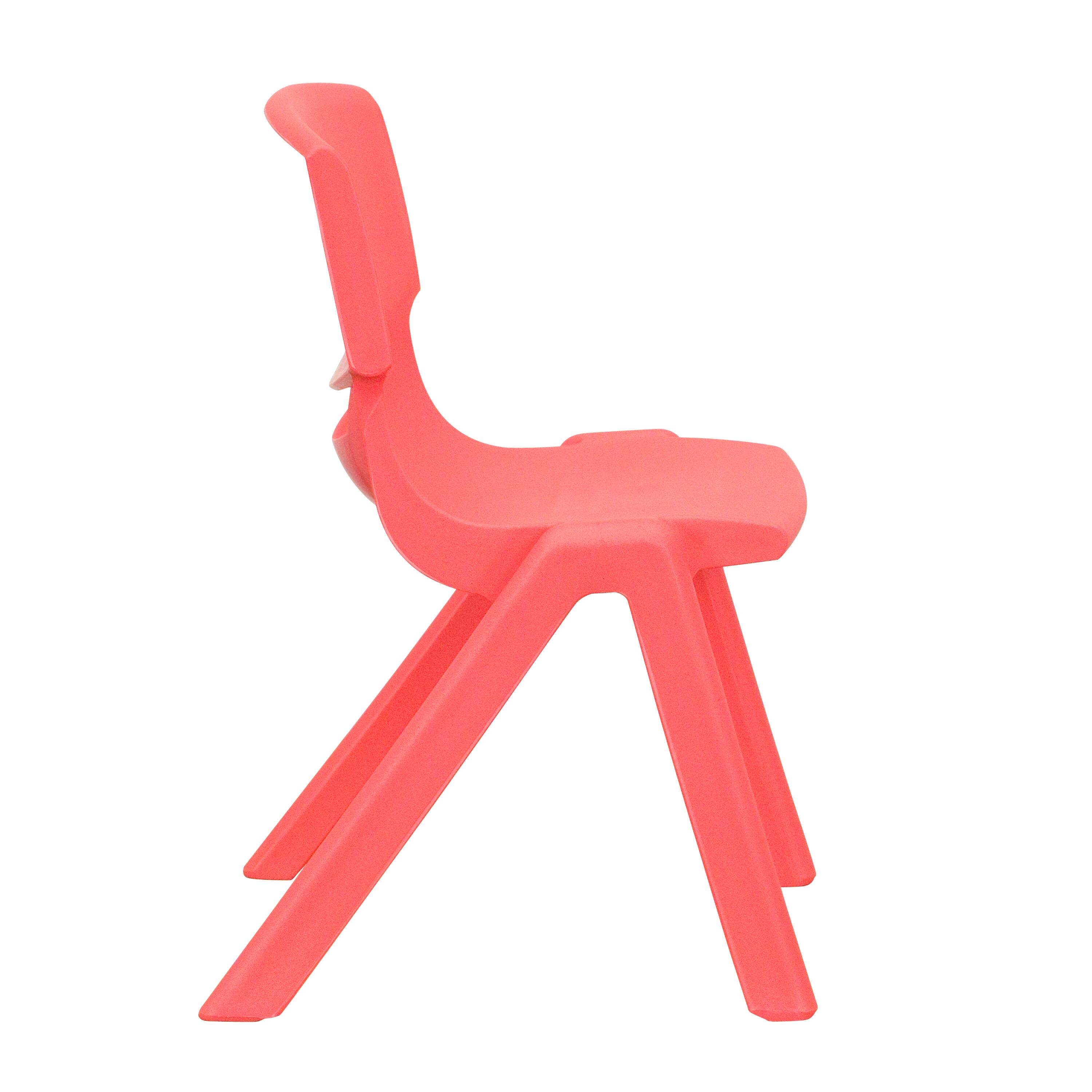 Alt View 7. Emma + Oliver - 4 Pack Plastic Stack School Chair with 12" Seat Height - Kids Chair - Red.