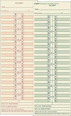 "TOPS - TOPS® Semi-Monthly Time Cards - Numbered Days, 10 1/2"" x 3 1/2"", 500/Bx (TOP1276) - Manila" price history on PriceWatchPro