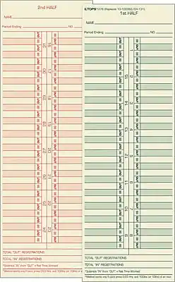 TOPS - TOPS® Semi-Monthly Time Cards - Numbered Days, 10 1/2" x 3 1/2", 500/Bx (TOP1276) - Manila