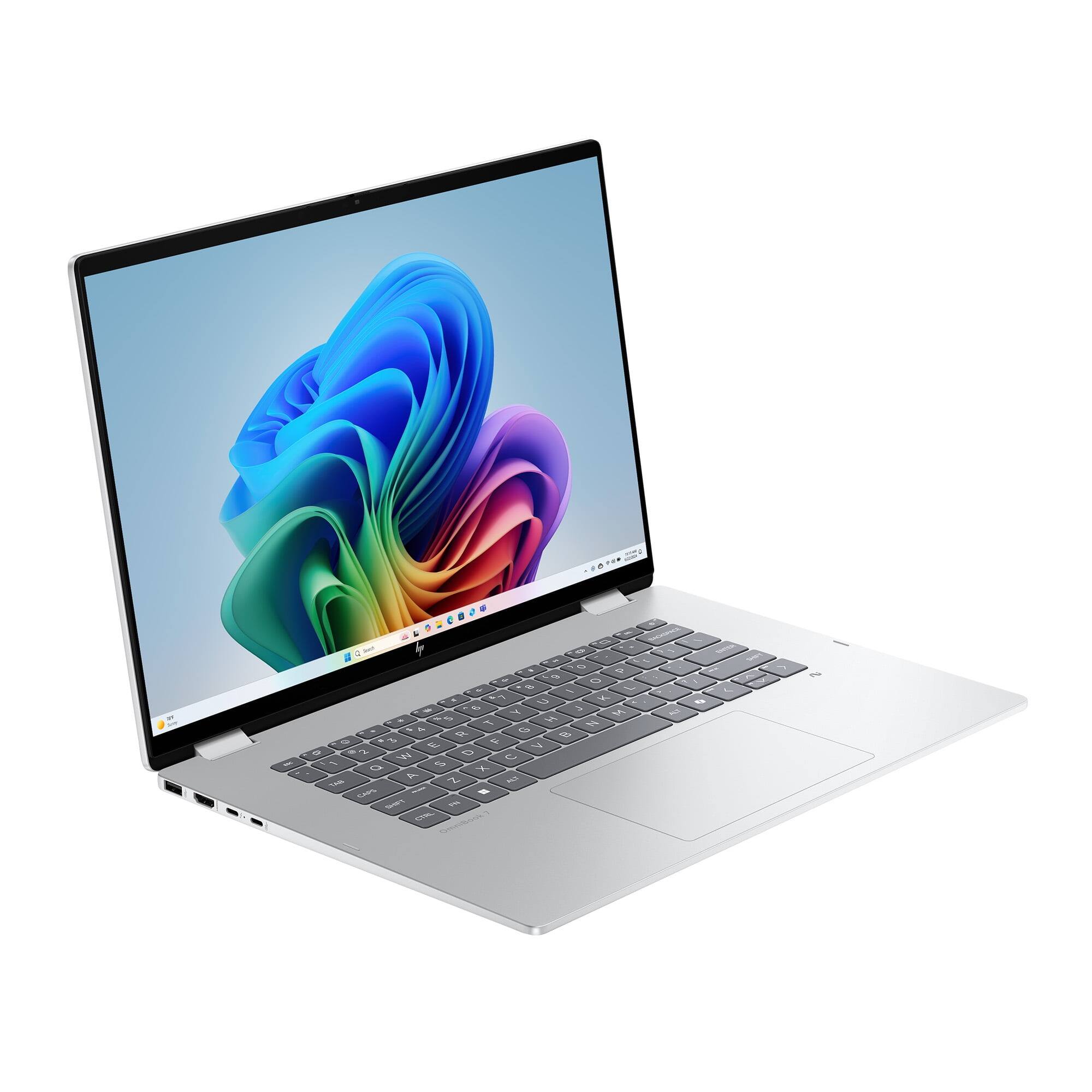 Angle. HP - HP Omnibook 7 Laptop - 16" WUXGA - Ultra 5 255H - 16GB | 1TB - Win 11 - Silver.