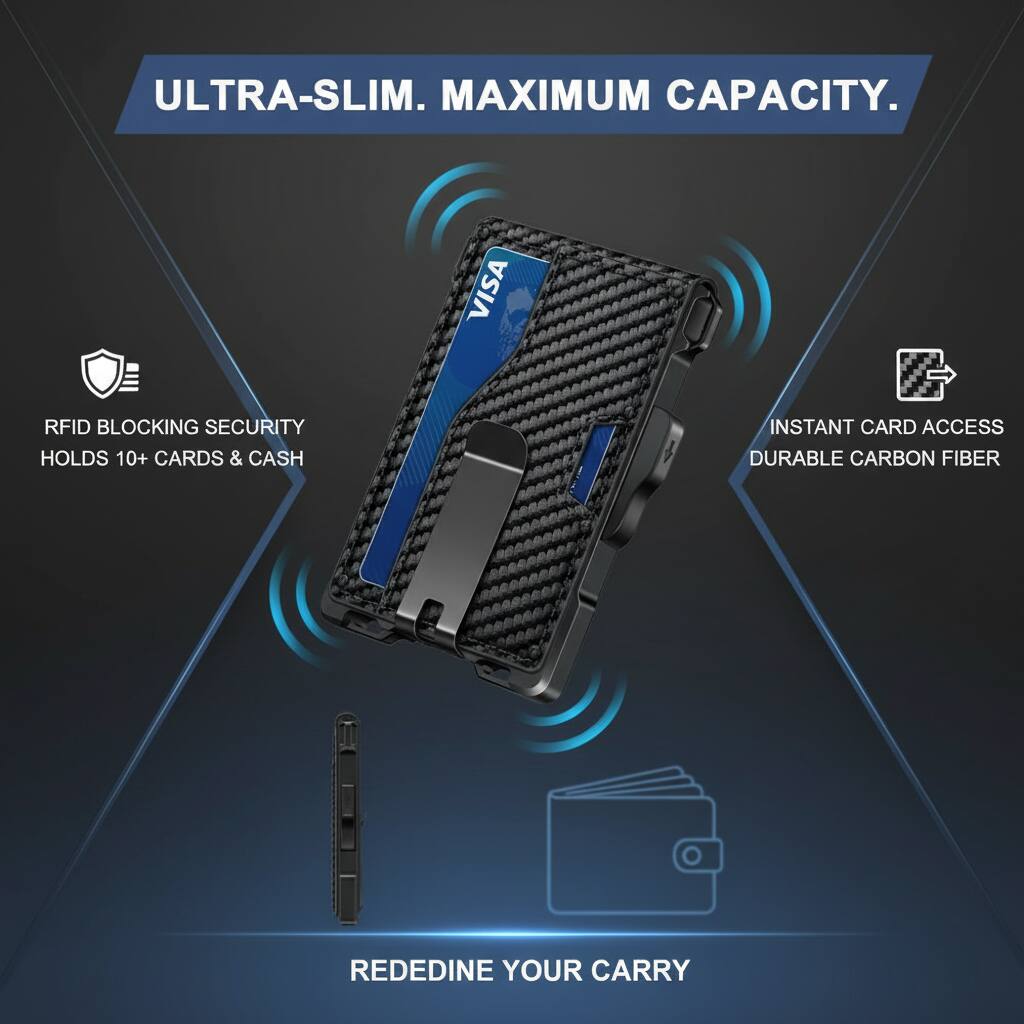 ULTRA-SLIM. MAXIMUM CAPACITY.

RFID BLOCKING SECURITY
HOLDS 10+ CARDS & CASH

INSTANT CARD ACCESS
DURABLE CARBON FIBER

REDEFINE YOUR CARRY