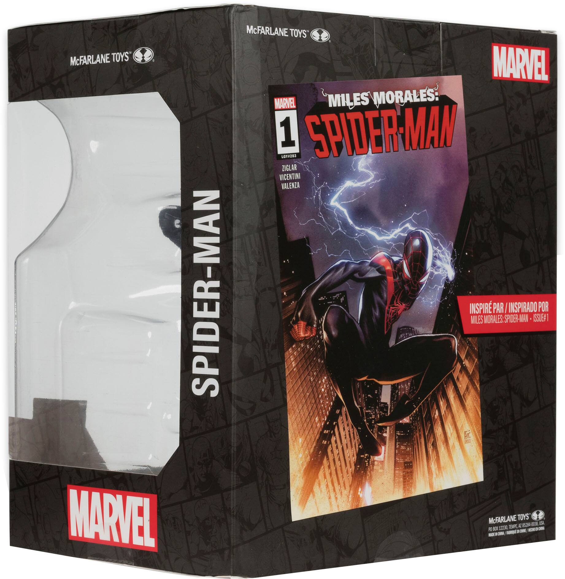 McFarlane Toys Spider-Man Marvel Miles Morales: 1 Letieres Spider-Man Ziglar Vincentini Nalenza Inspir Par | Inspirado Por Miles Morales Spider-Man Essueft McFarlane Toys.