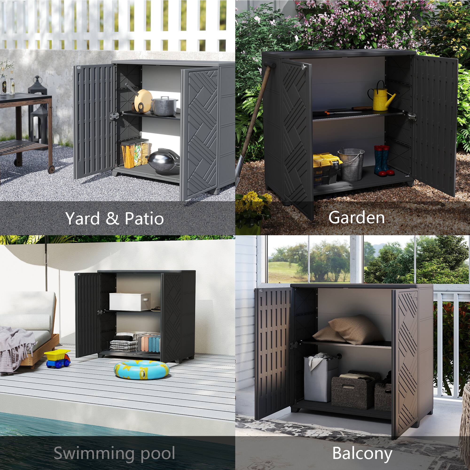 Yard & Patio  
Garden  
Swimming pool  
Balcony