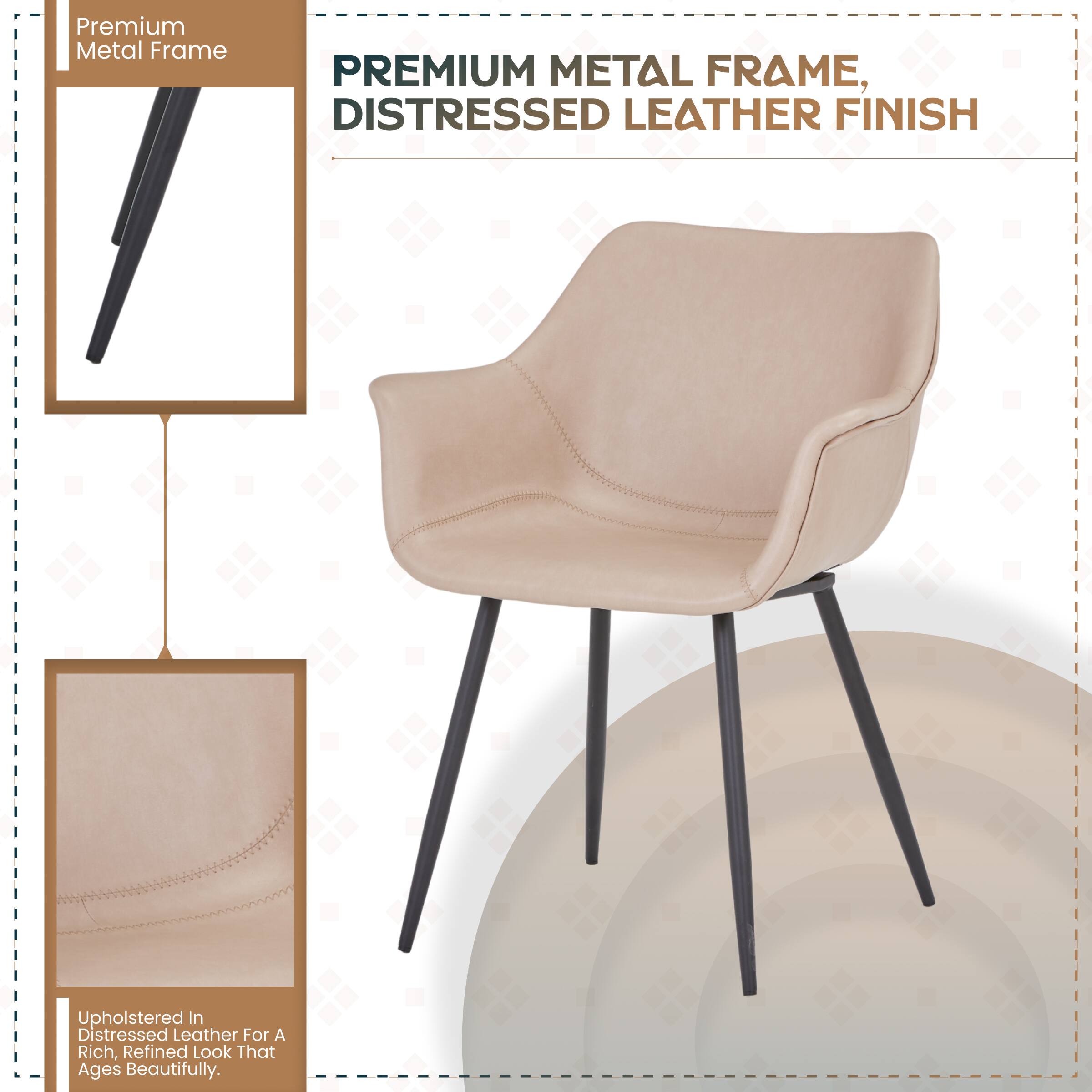 Premium Metal Frame

PREMIUM METAL FRAME, DISTRESSED LEATHER FINISH

Upholstered in Distressed Leather for a Rich, Refined Look That Ages Beautifully.