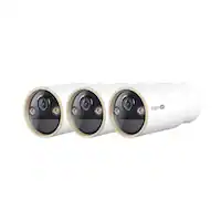 TP-Link - Tapo Wire-Free Dual Band Indoor/Outdoor 4K Smart Security Cameras 24/7 Always Monitoring, Magnetic Base (3-pack) No Fees - White - Front_Zoom