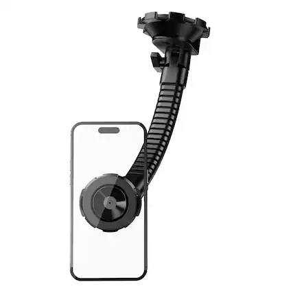 Front. Bracketron - Bracketron MagAlign X PRO Window & Dash Mount – Heavy-Duty Magnetic Smartphone Holder with Flexible Gooseneck - Black.