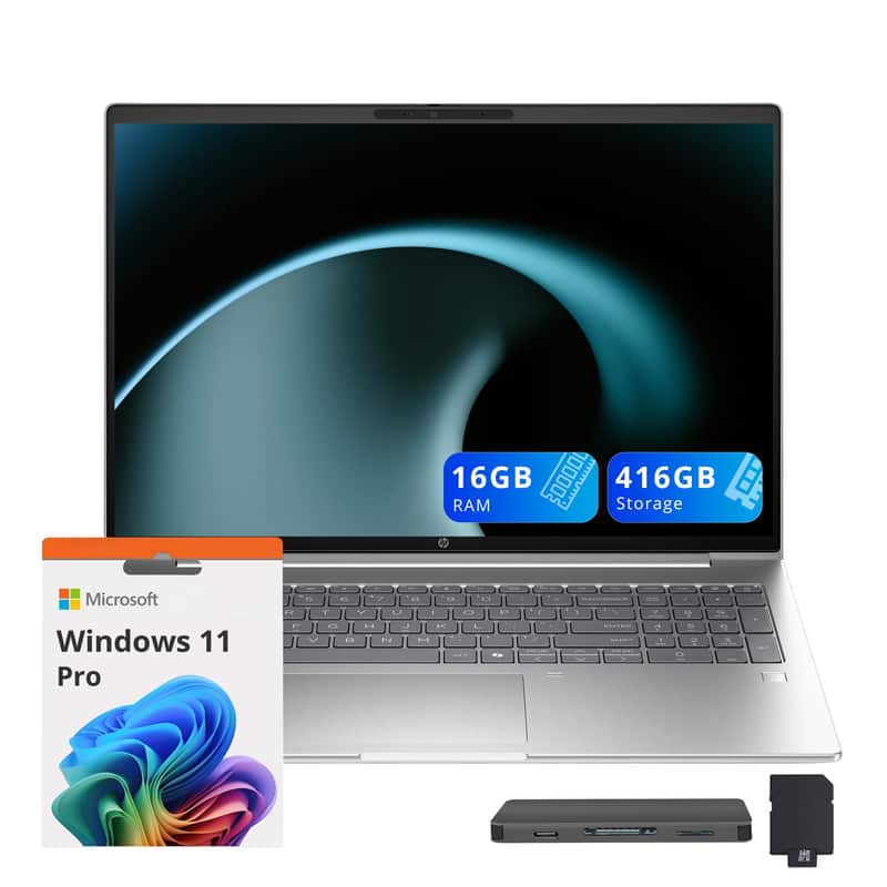 HP - ProBook 4 G1a 16" WUXGA Laptop,Ryzen 5 230,16GB RAM,256GB SSD+160GB Dock Set,Fingerprint,Backlit KB,Win 11Pro - Silver