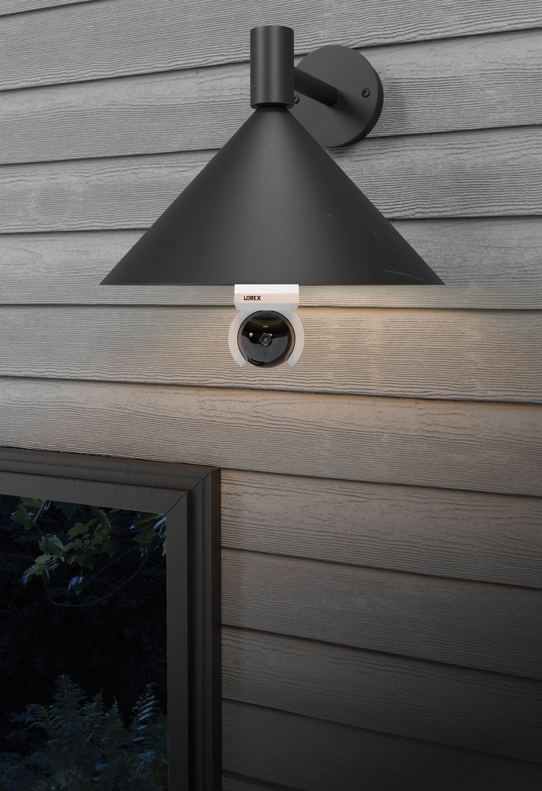 Alt View 1. Lorex - 2K Wi-Fi Smart Lightbulb Pan-Tilt Camera - White.