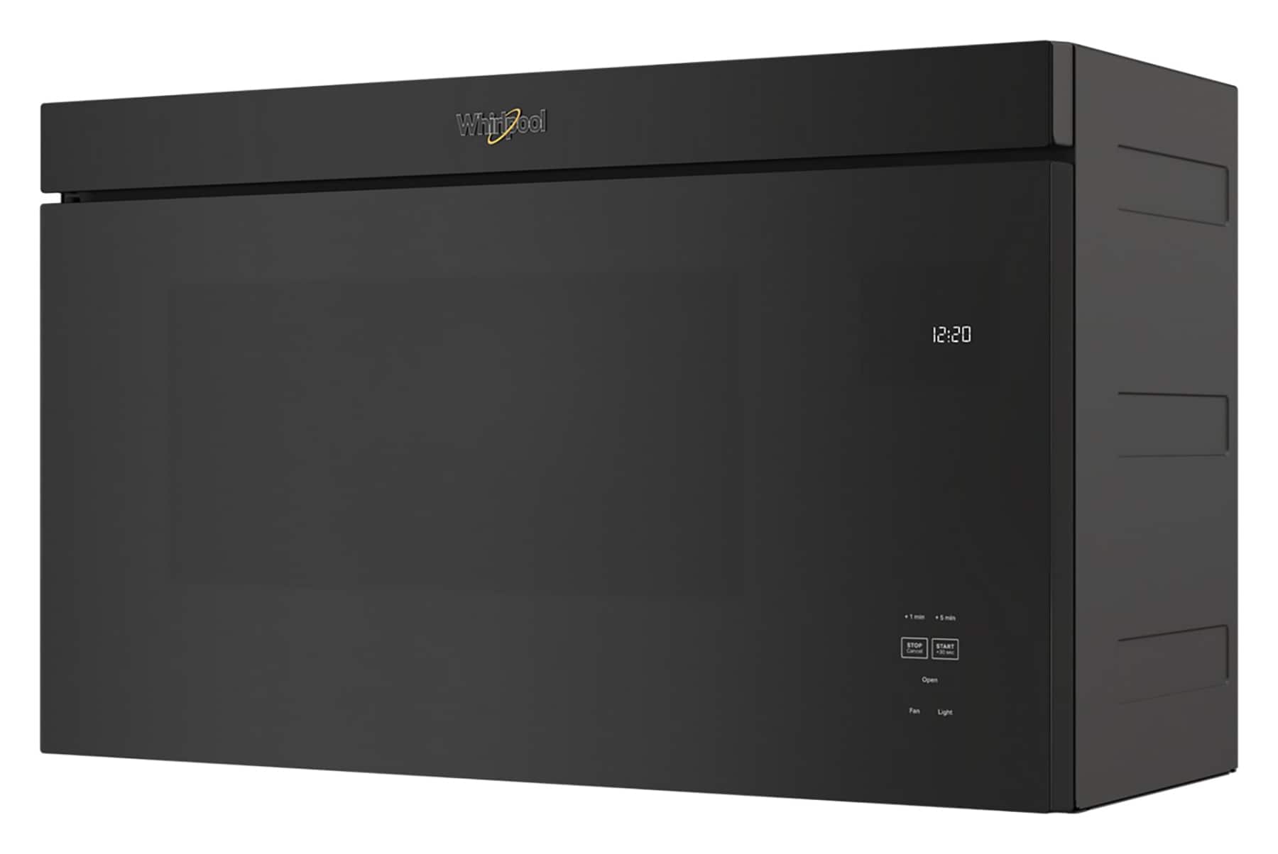 The text on the image is "Whirlpool 12:20 - Man STOP - Light Open Fan -". The corrected text should be "Whirlpool 12:20 - Man STOP - Light Open Fan -".