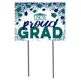 Jardine - UNC Wilmington Seahawks 18" x 24" Proud Grad Yard Sign - White