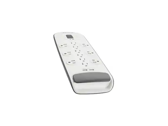 Front. Belkin - BELKIN BV112050-06 6' 12 Outlets 3996 Joules Surge Protector with USB Charging - Black.