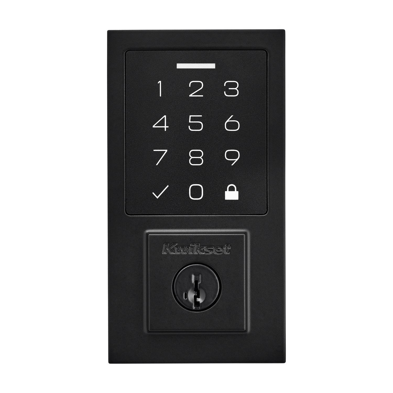 Angle. Kwikset - Kwikset 270 SmartCode Matte Black Metal Electronic Touch Pad Deadbolt.