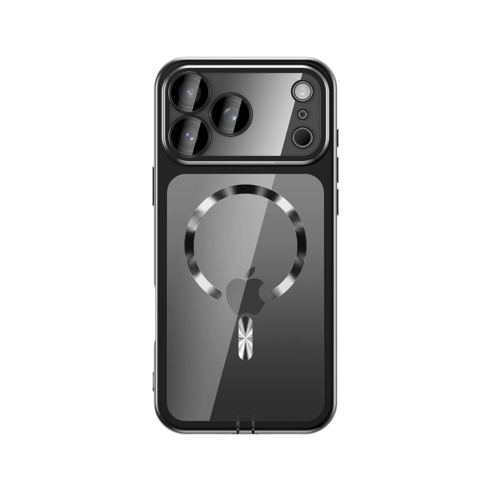 Angle. UUCOVER - Magnetic Clear Case for iPhone 18 Pro Max Shockproof Plating TPU Compatible with MagSafe Camera Lens Protector Cover - Black.