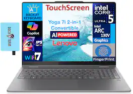 Lenovo - Yoga 7i 2-in-1 Laptop 16.0 WUXGA (Intel Ultra 5-226v, 16GB LPDDR5X, Win 11 Pro) w/USB Hub - Luna Grey