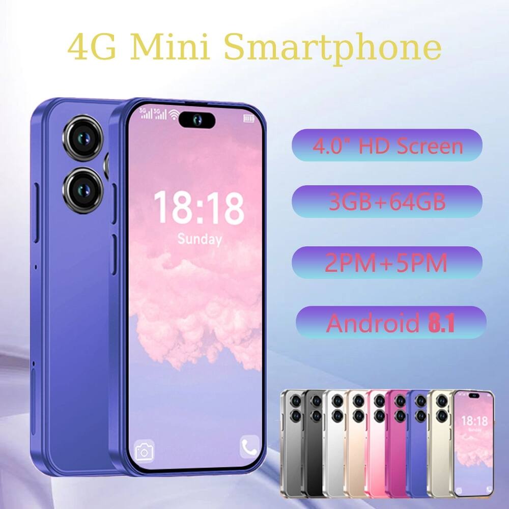 4G Mini Smartphone  
4.0" HD Screen  
3GB+64GB  
2PM+5PM  
Android 8.1
