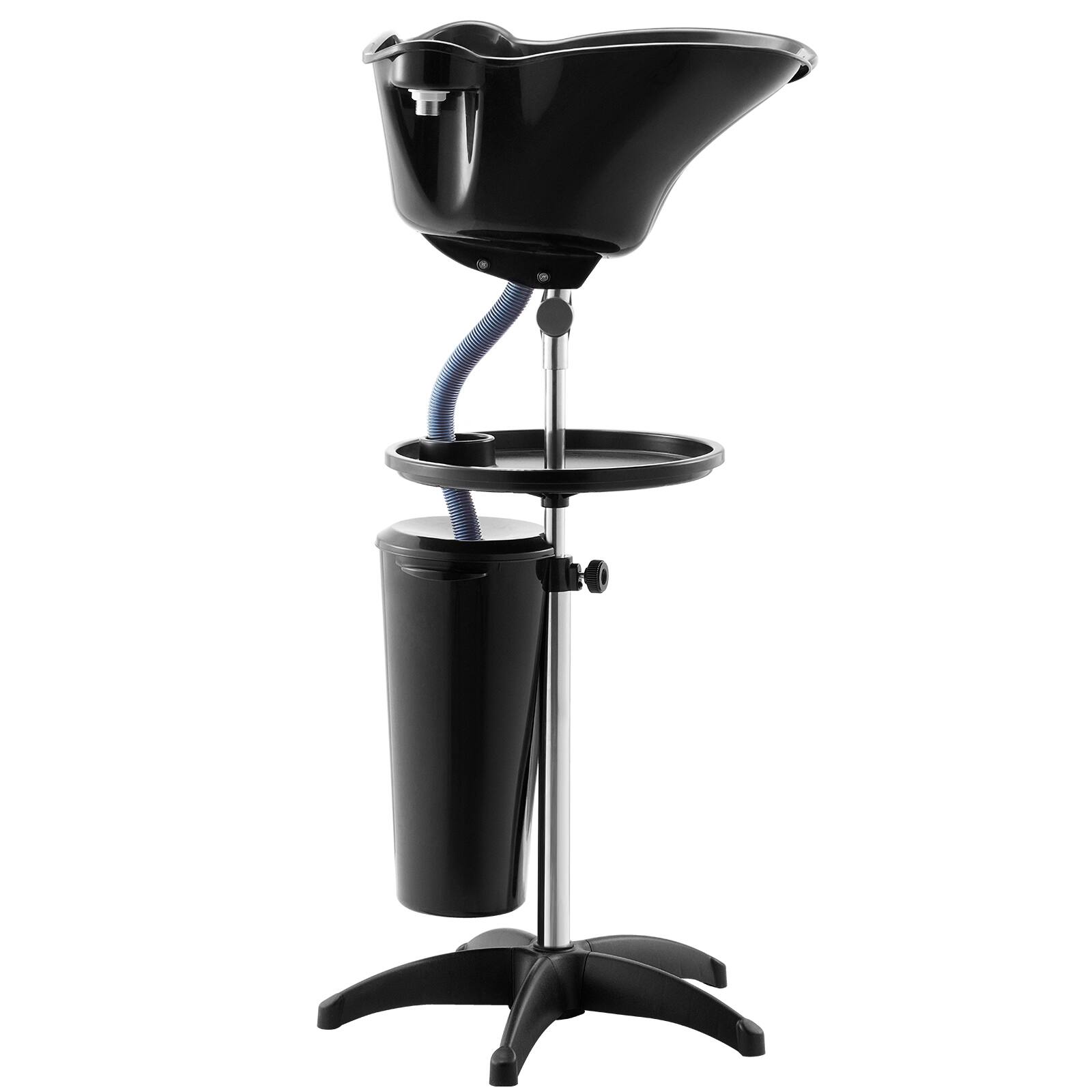 Alt View 5. VEVOR - Portable Shampoo Bowl, Deep Shampoo Sink with Adjustable Height & Angle, Washing Hair Station Includes Drain Hose - Black.