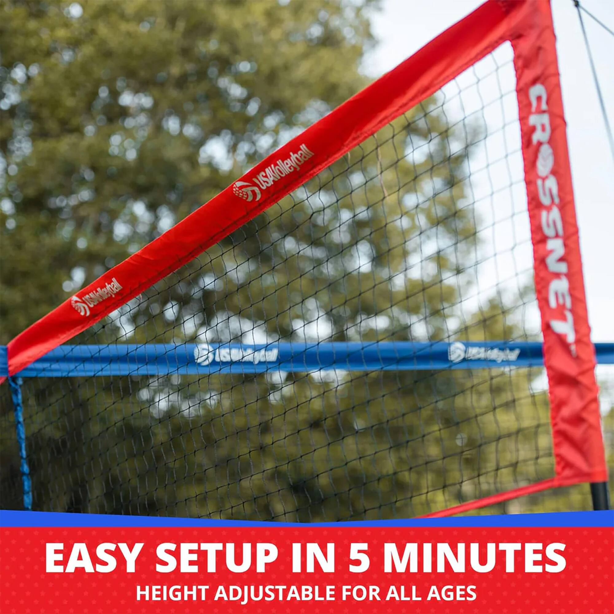 Dolesfal USA Volleyball (O CROSSNET EASY SETUP IN 5 MINUTES HEIGHT ADJUSTABLE FOR ALL AGES