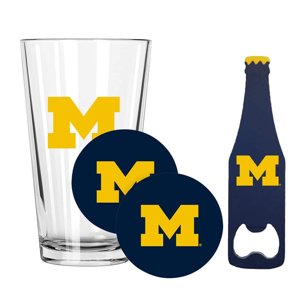 The Memory Company - Michigan Wolverines 16oz. Pint Glass with Coasters & Bottle Opener - Multicolor price history on PriceWatchPro