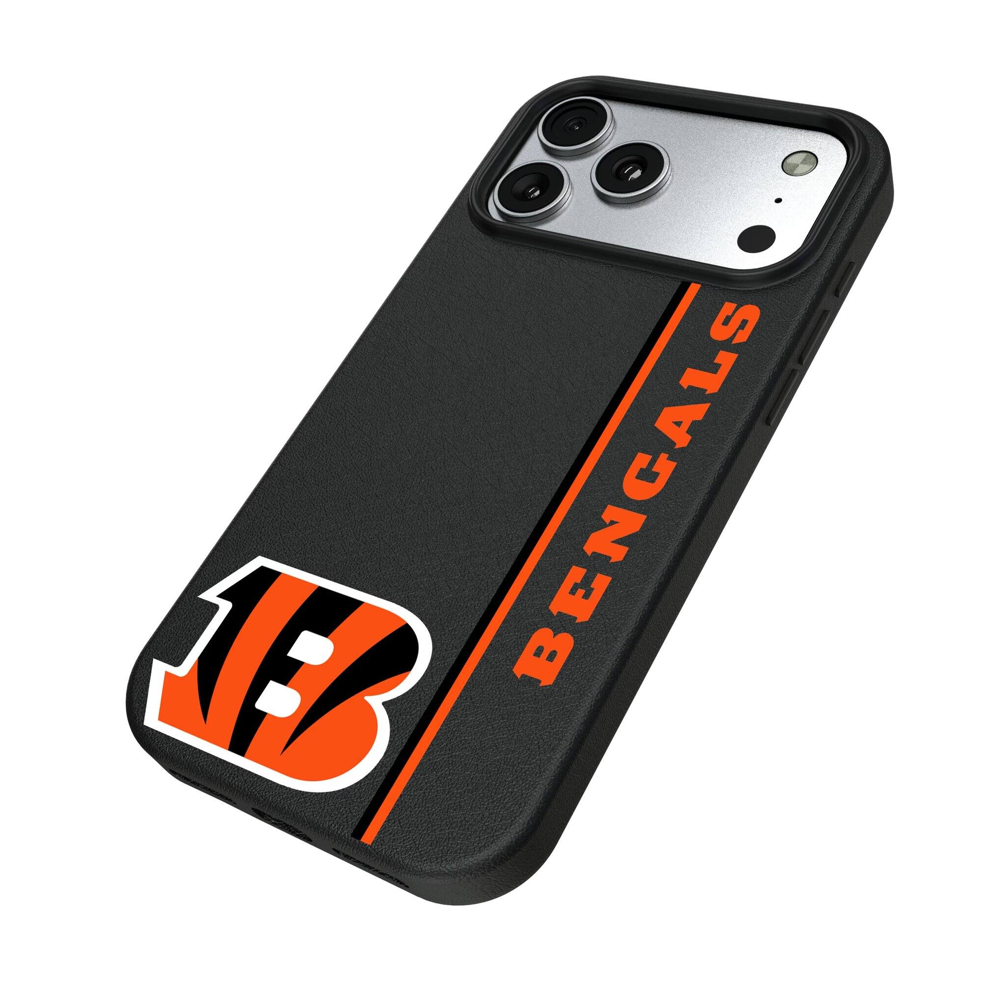 Alt View 1. Keyscaper - Cincinnati Bengals iPhone Magnetic Bump Case - 15 - Black.