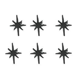 Zeckos - Set of 6 Antique Finish Mid Century Modern Starburst Drawer Pulls Knobs - Black