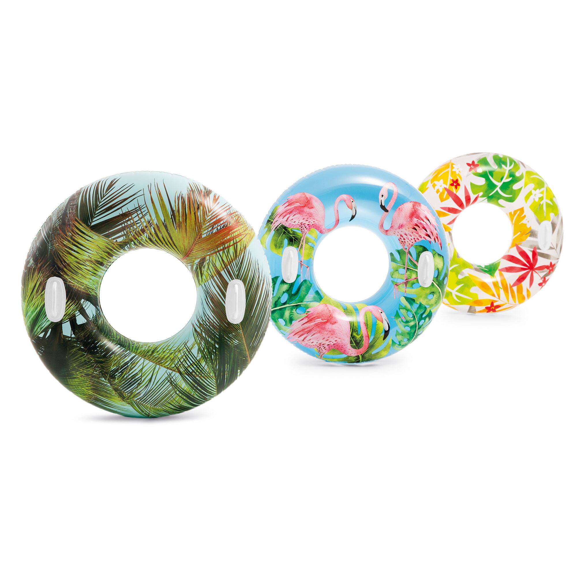 Alt View 2. Intex - Intex 58263EP Groovy Color Inflatable Tropical Flower Transparent Tube Raft - Multicolored.