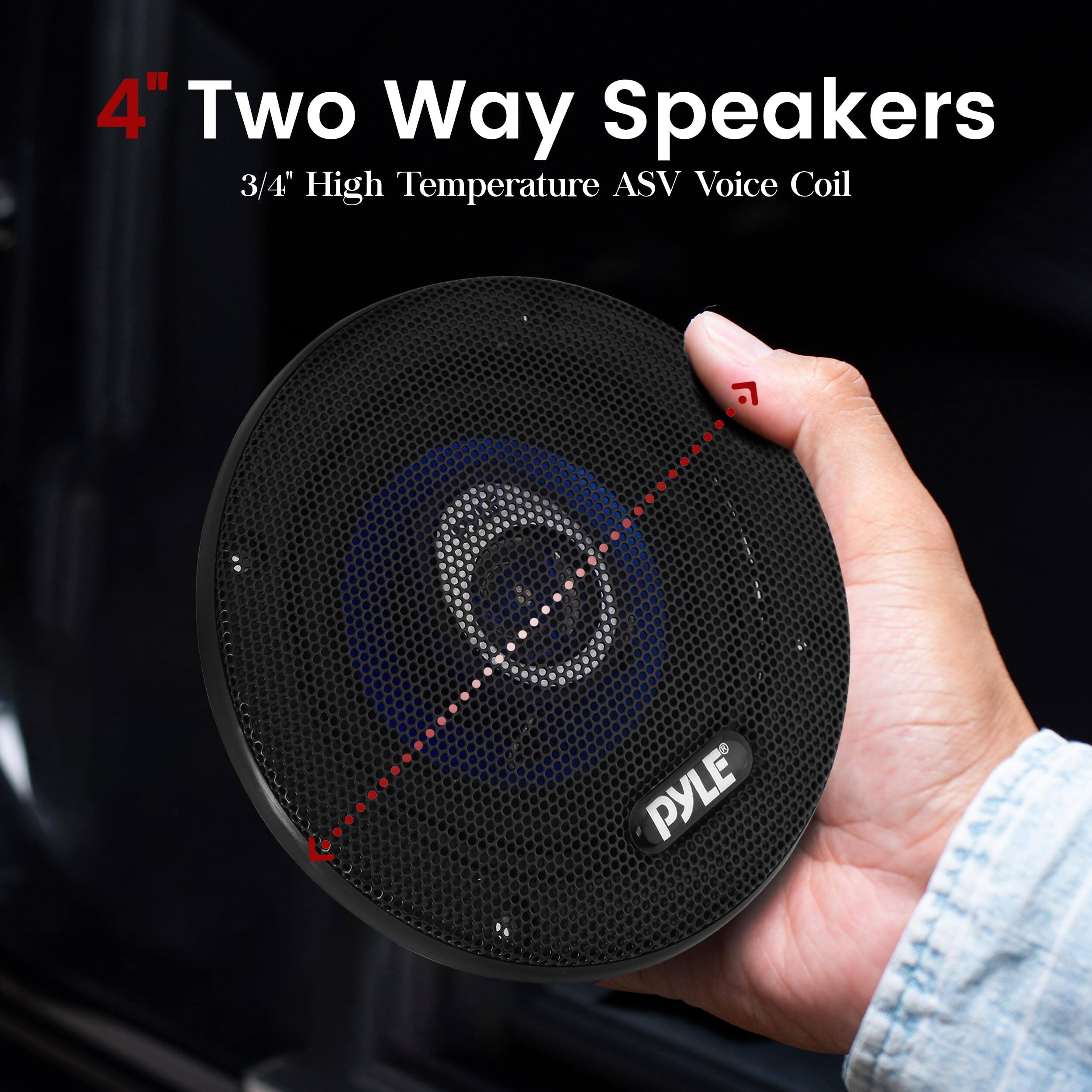 4" Two Way Speakers
3/4" High Temperature ASV Voice Coil
PYLE