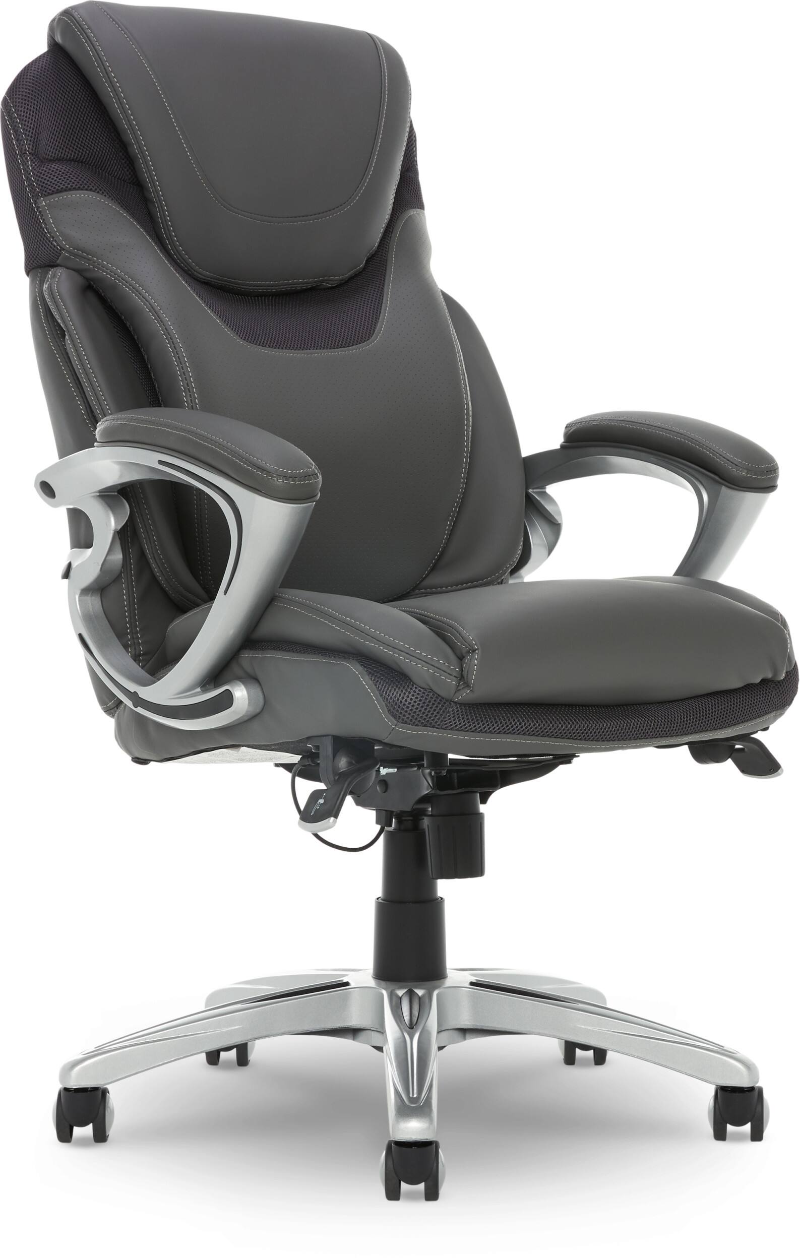 Alt View 22. Serta - Executive Office Chair with Serta Air Lumbar Support Padded Arms Reclining Leather Computer Chair for Home Office - Gray.