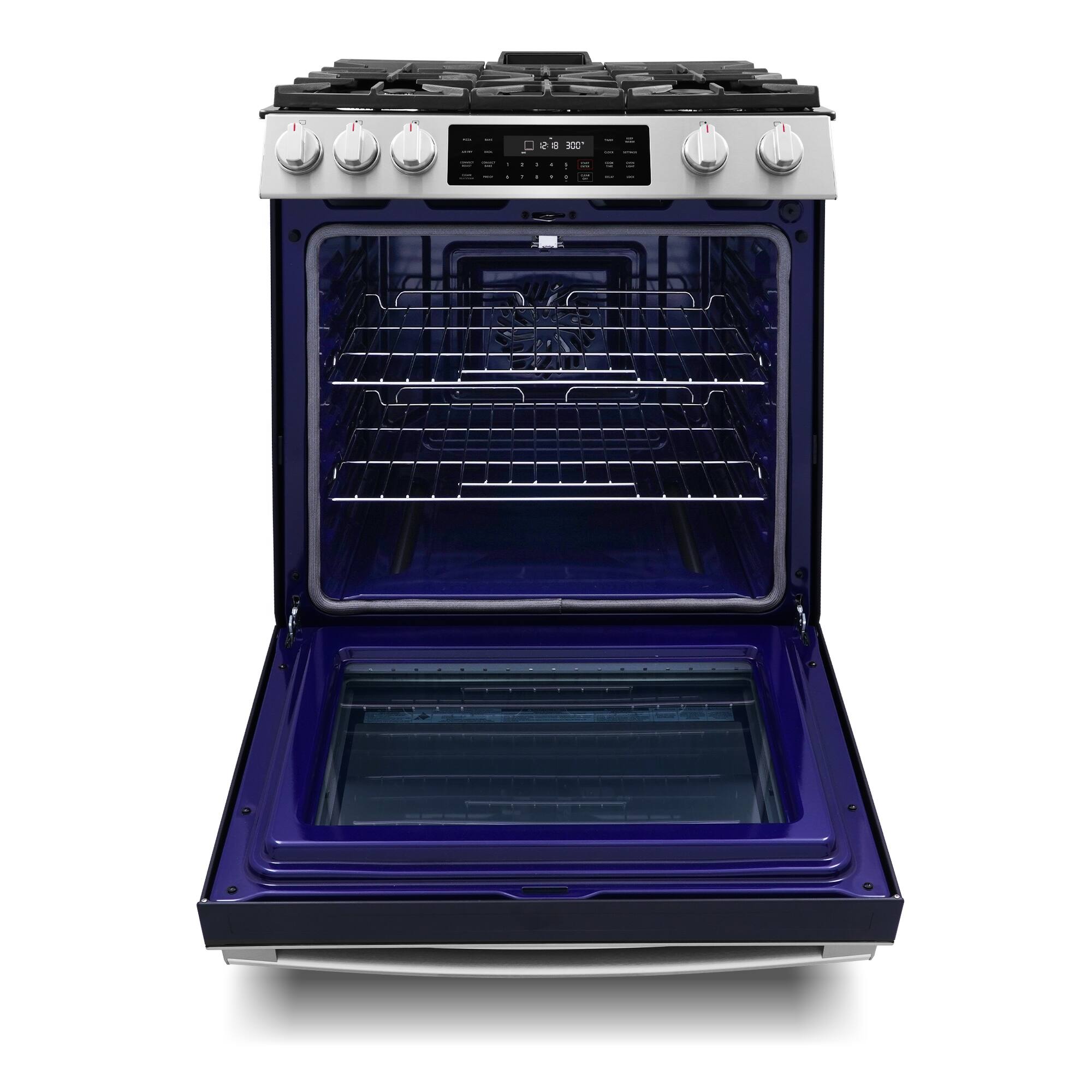 Alt View 5. COSMO - COS-GRC305KTD 30 in. Lumin Collection 6.1 cu. ft. Gas Range with 5 Burners, Convection Oven, Self Clean, Air Fry - Stainless Steel.