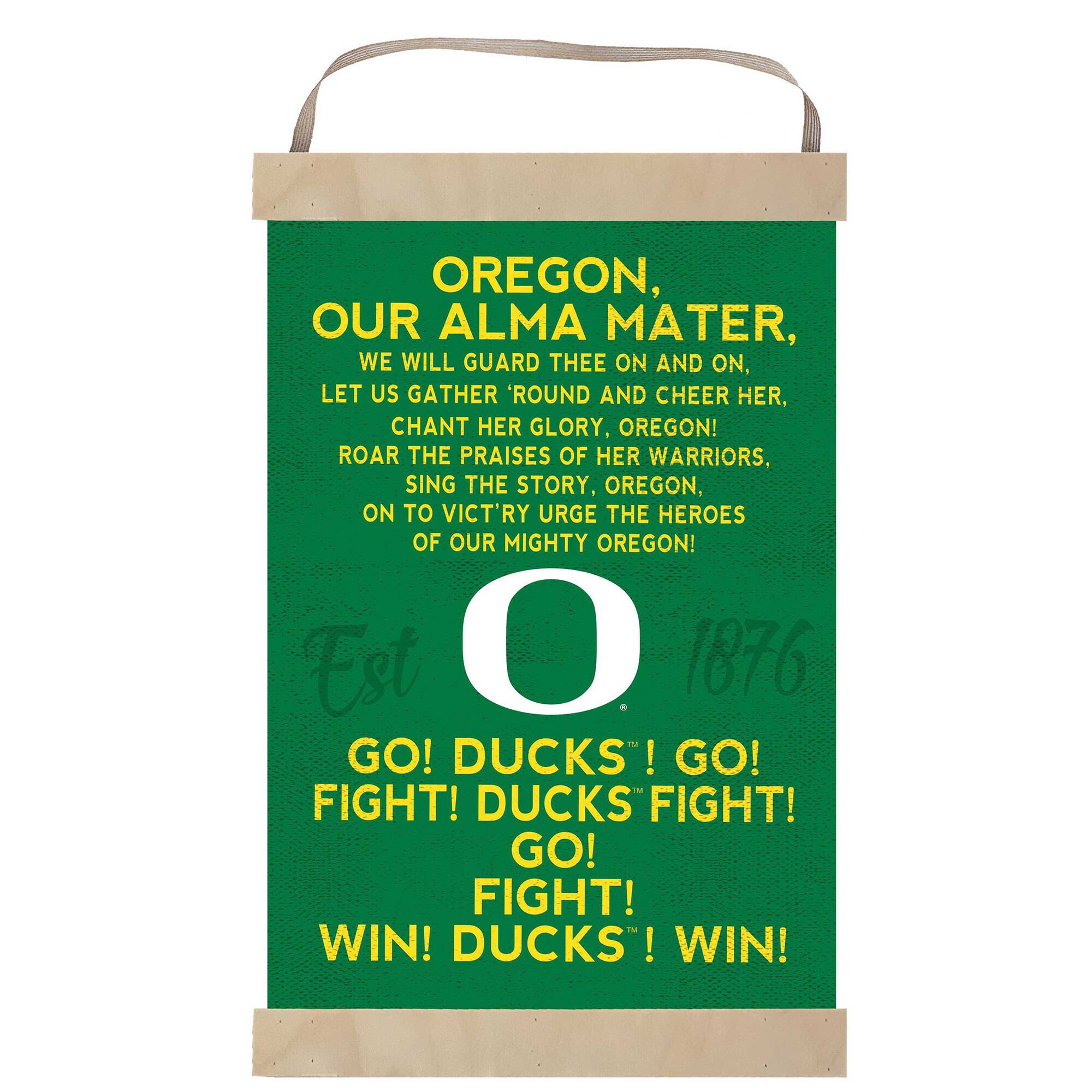 Oregon Ducks Fight Song Banner Sign
