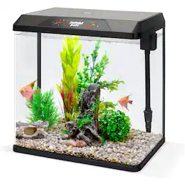 Jumbl Pets - Starter Fish Aquarium Kit, Beginner Glass Fish Tank Kit w/LED Lighting & More (4 Gallon)