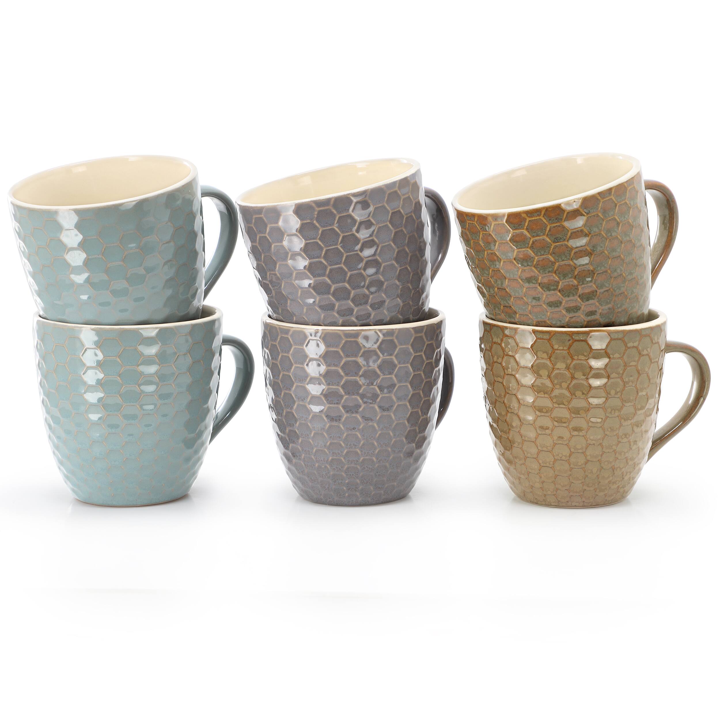 Alt View 1. Elama - Elama Honeysuckle 6-Piece 15 oz. Mug Set, Assorted Colors - Assorted.