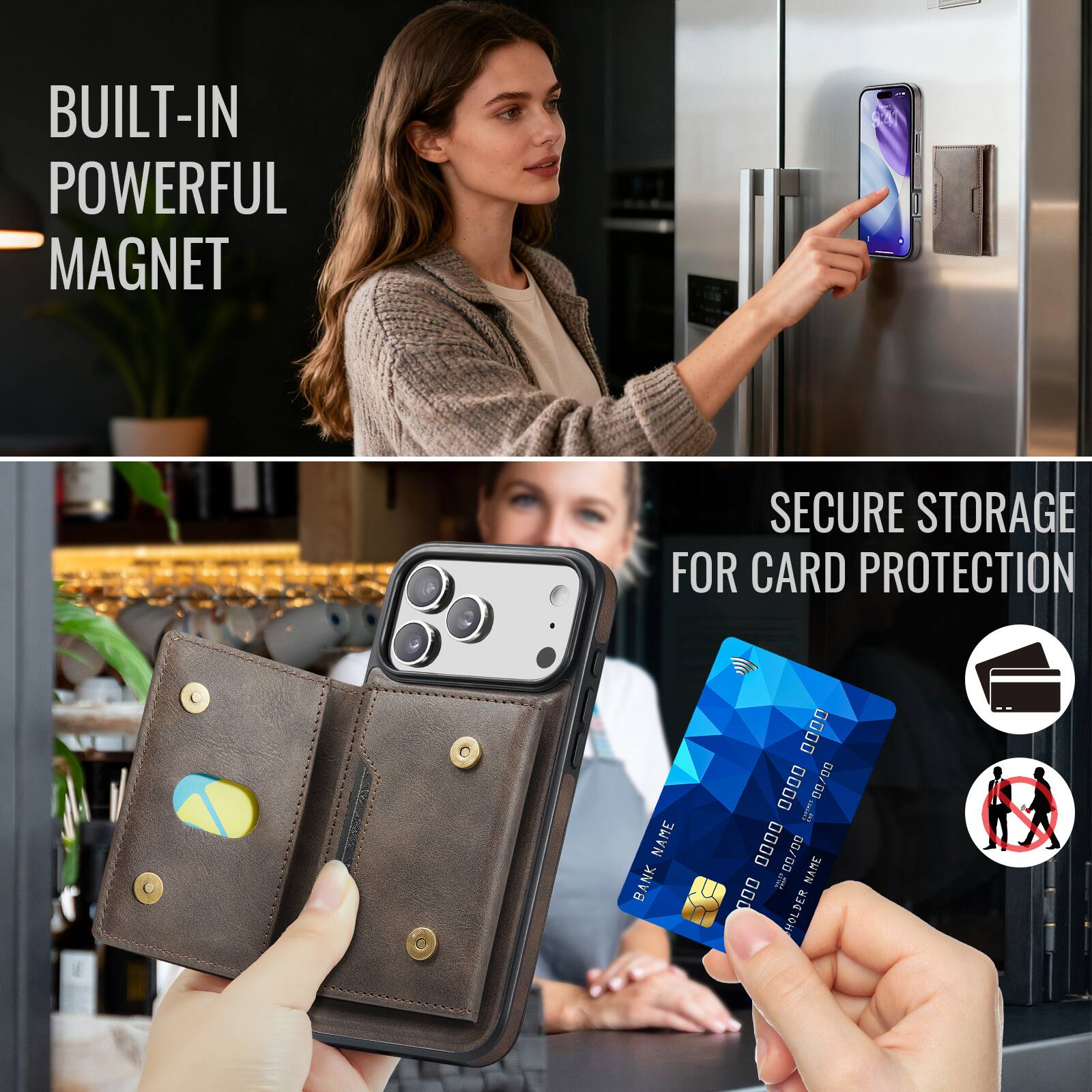 BUILT-IN POWERFUL MAGNET  
SECURE STORAGE FOR CARD PROTECTION  

BANK NAME  
0000 0000 0000 0000  
00/00  
NAME  
HOLDER
