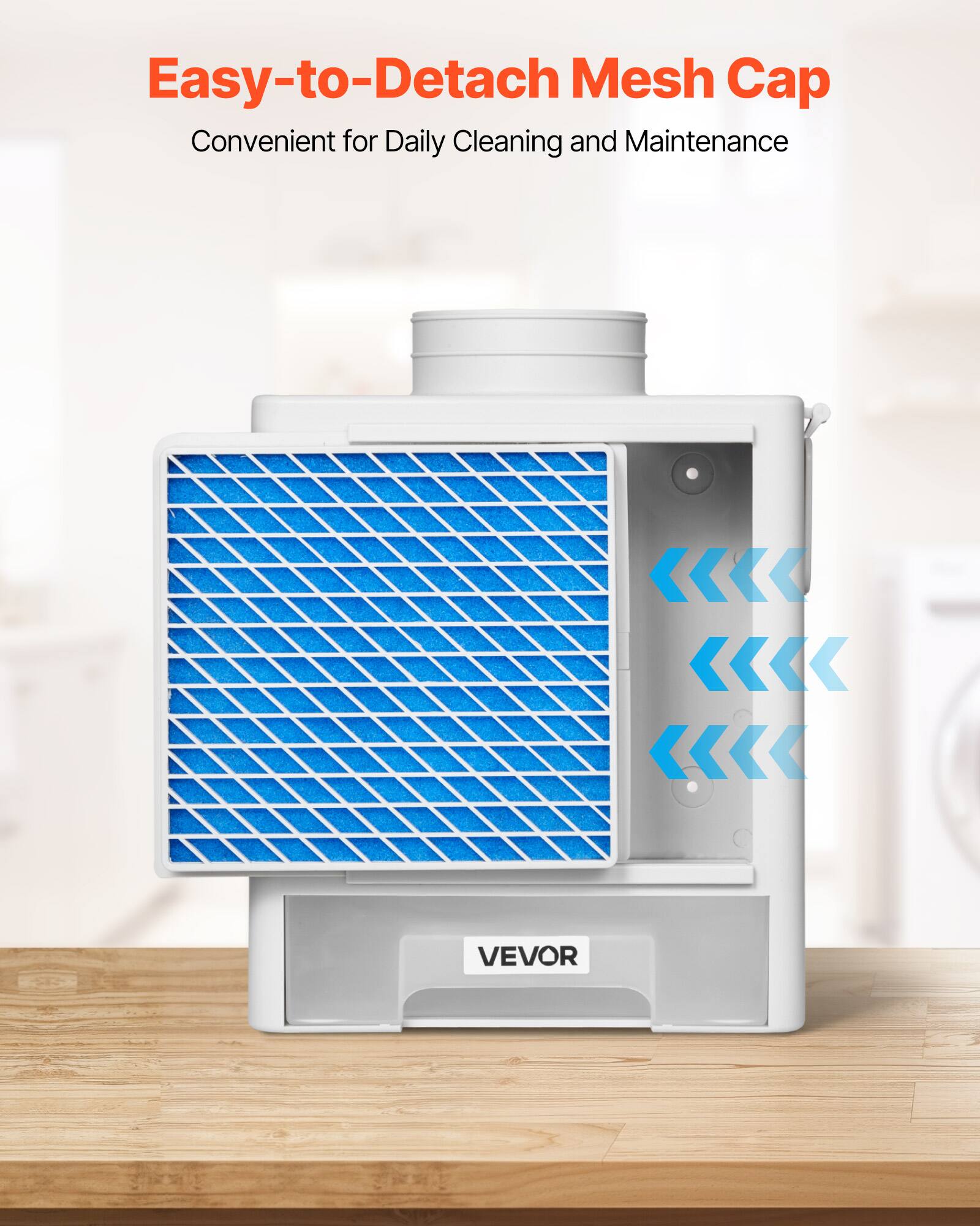 Easy-to-Detach Mesh Cap  
Convenient for Daily Cleaning and Maintenance  
VEVOR