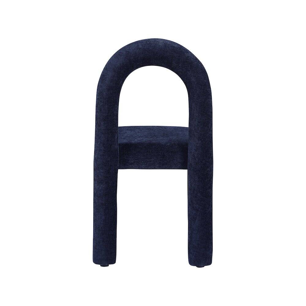 Alt View 4. Meridian Furniture - Amari Navy Chenille Fabric Dining Chair, Set of 2 - Blue.