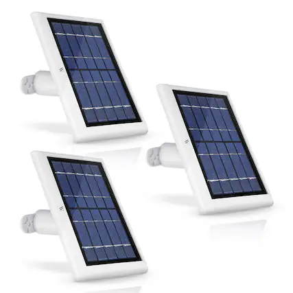 Front. Wasserstein - Solar Panels for Ring Spotlight Camera Battery and Ring Stick Up Camera Battery (3-Pack) - White.