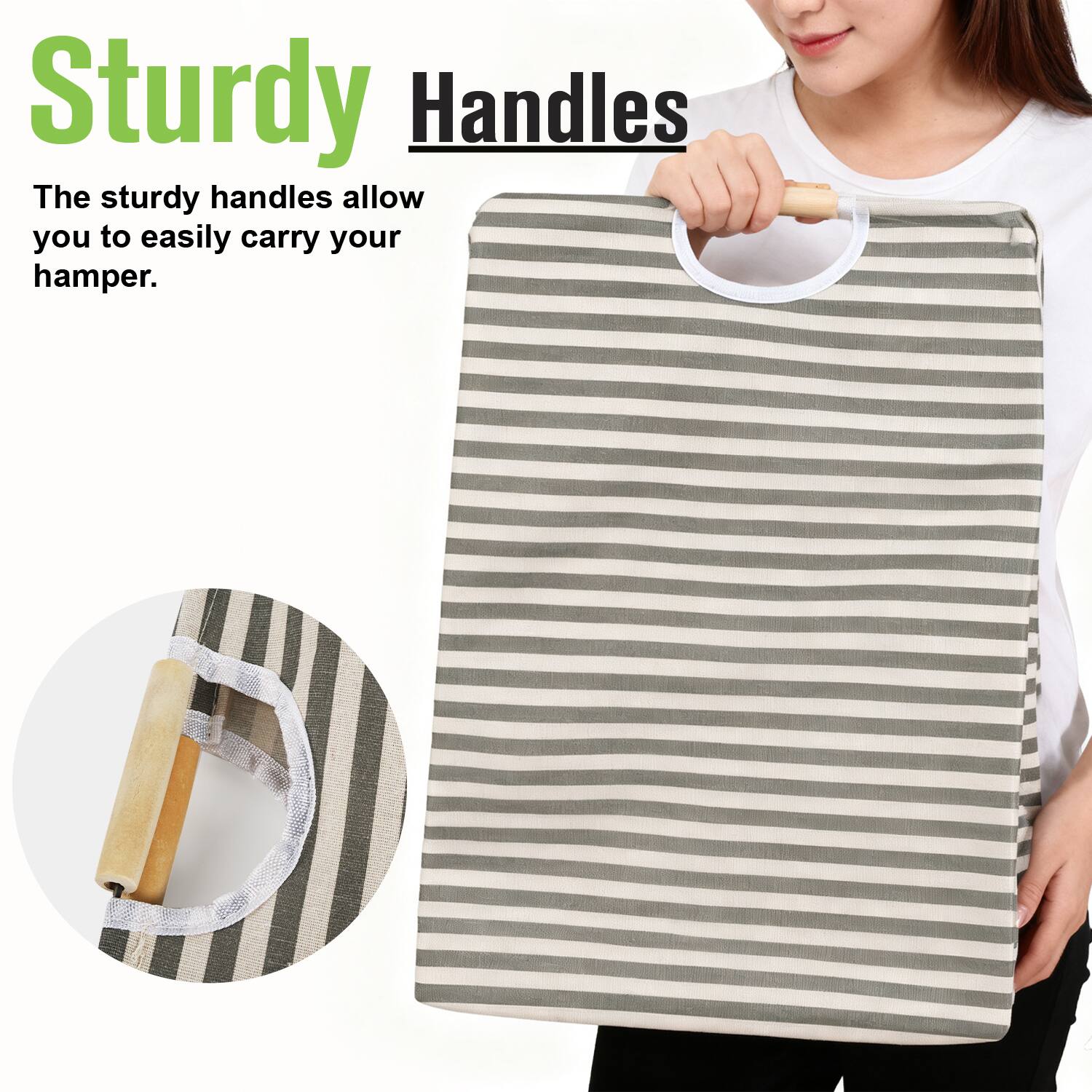 Sturdy Handles

The sturdy handles allow you to easily carry your hamper.