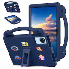 Front. Dteck - Kids Case for Lenovo Idea Tab 11" 2025 / Tab K11 Gen 2, EVA Shockproof Handle Stand Cover - Navy Blue.