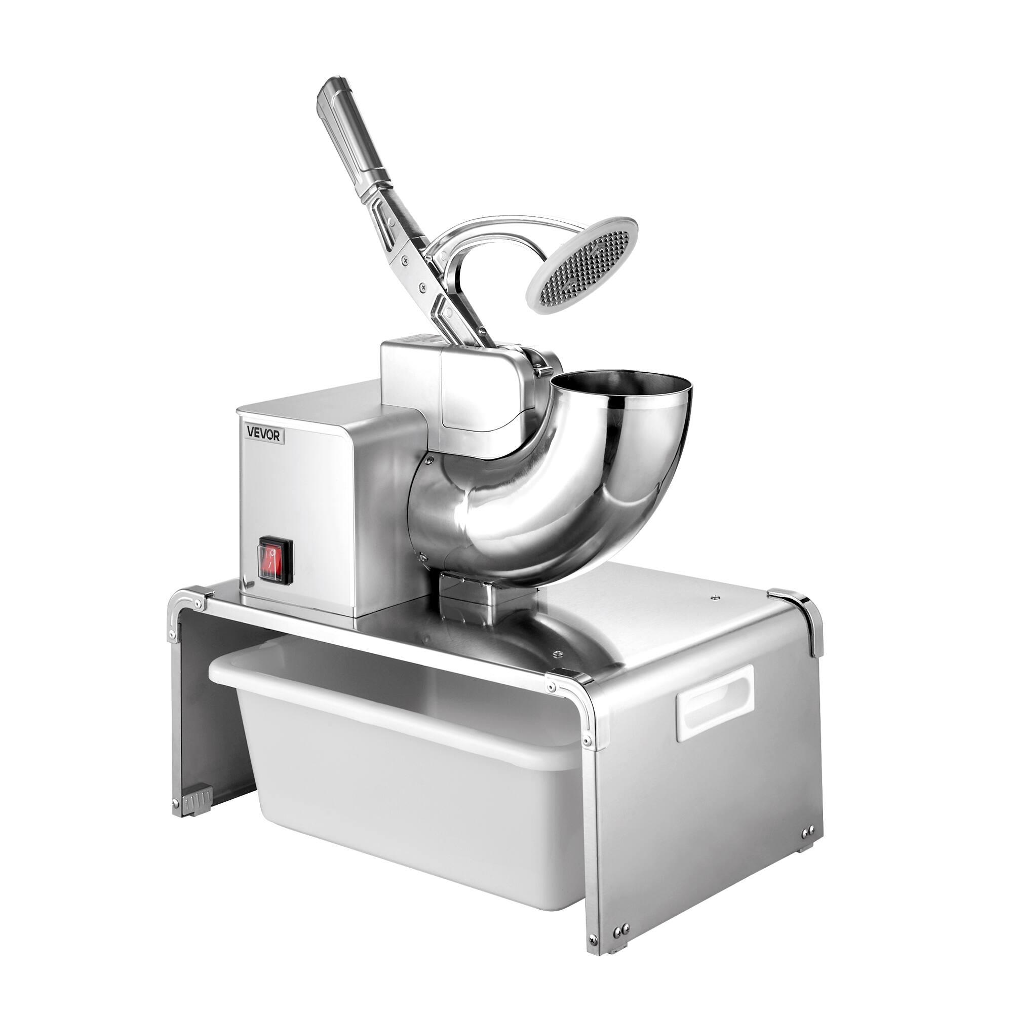 Alt View 5. VEVOR - Commercial Ice Shaver Machine, 661 LBS/H Electric Ice Crusher with Replaceable Container, 350W Premium Motor, 4 Blades - Silver.