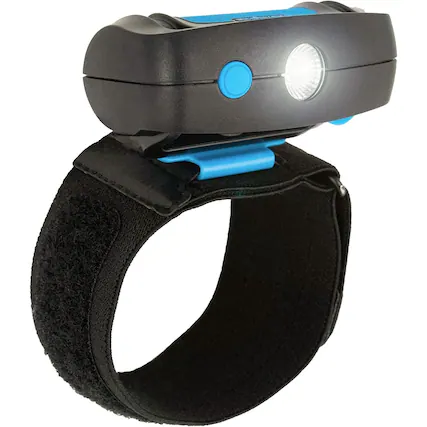 Front. Schertz - Wrist-Mounted 500 Lumen Flashlight – Lightweight Hands-Free LED with 100° Flood Beam, USB-C Rechargeable, IP64 Waterproo.