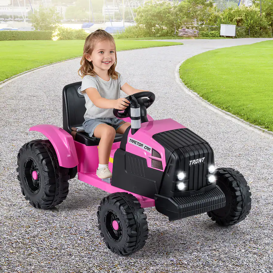 Costway 24V Ride On Tractor for Kids Remote Control Music USB Port Soft ...