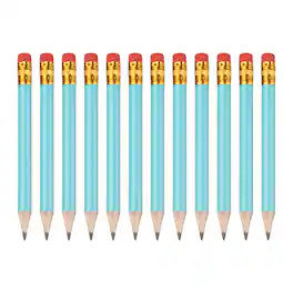 Unique Bargains - 12pcs HB Pencils, 4inch Short Thick Golf Pencils Pre-Sharpened w/ Eraser Bulk for Sport, Games, Meeting, Office, Writing - Red