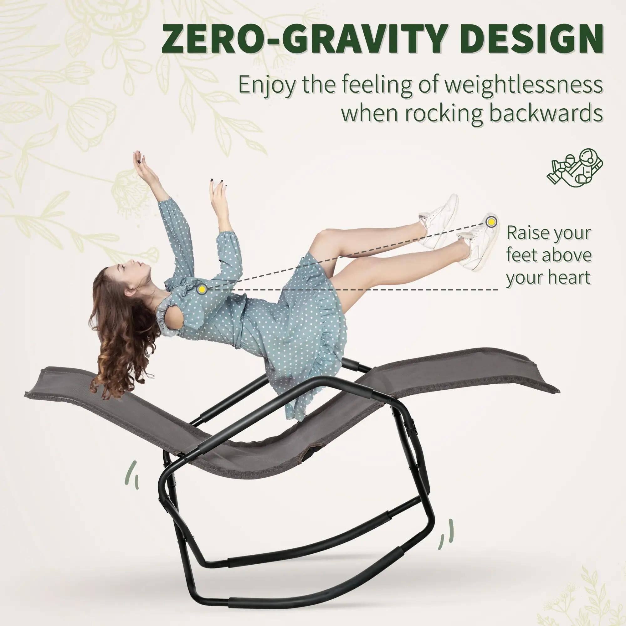 ZERO-GRAVITY DESIGN
Enjoy the feeling of weightlessness when rocking backwards
Raise your feet above your heart