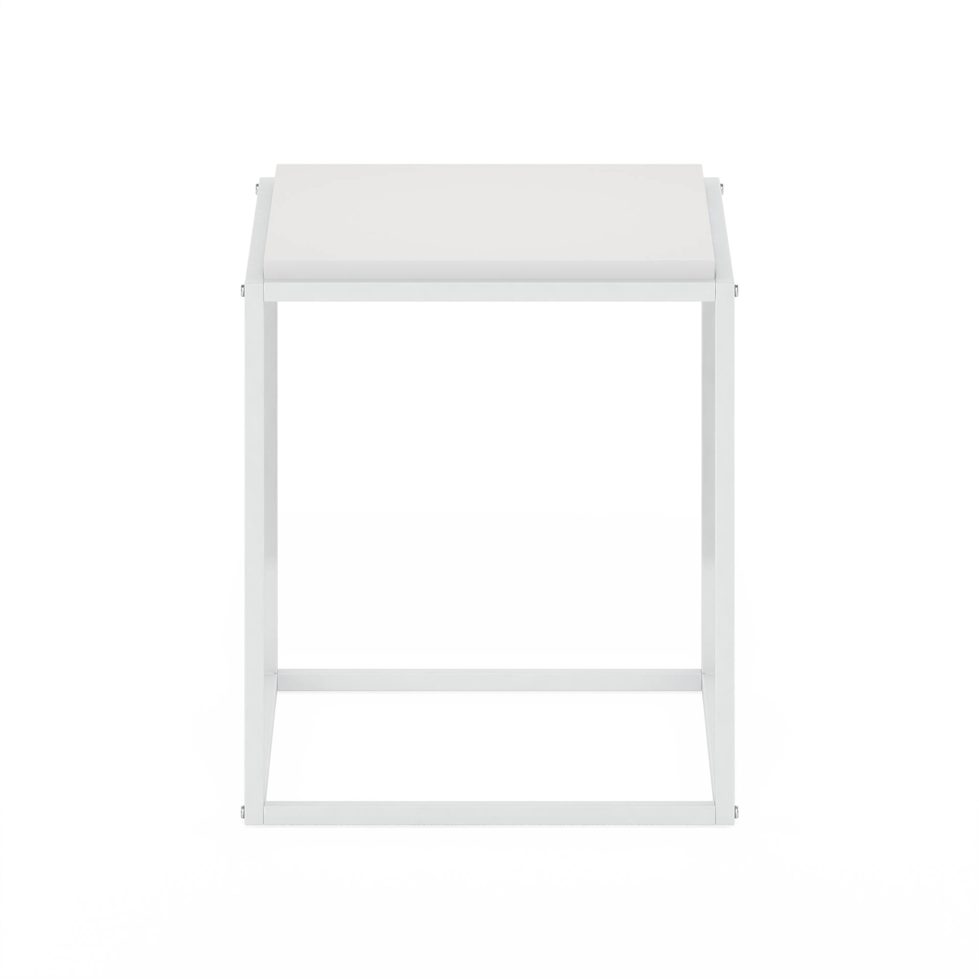 Alt View 5. Furinno - MORETTI Night Stand, 1-Tier Stackable Metal Frame Nightstand, Side Table, End Table, Toolless Assembly - Solid White/White.