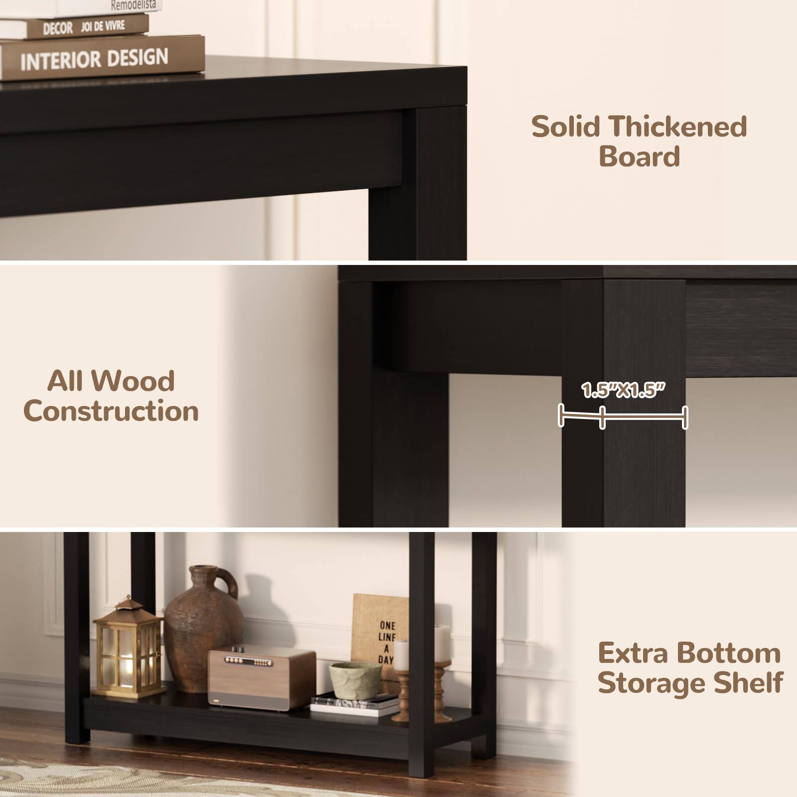 Remodelista DECOR JOI DE VIVRE INTERIOR DESIGN Solid Thickened Board All Wood Construction 1.5"X1.5" 0.04 1t ONE LINE A DAY SA Extra Bottom Storage Shelf