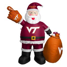 Logo Brands - Virginia Tech Hokies 7' Inflatable Santa - Multicolor