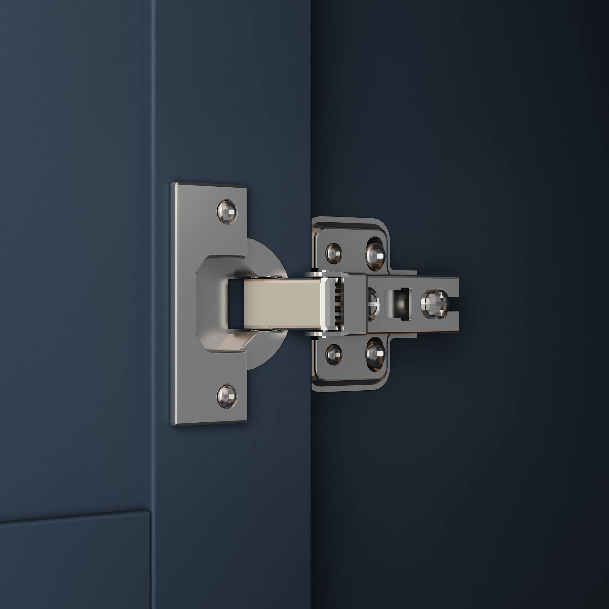 Alt View 7. FUFU&GAGA - Small Wardrobe with Mirror for Bedroom Compact Closet with Hanging Rod, Drawer & Open Shelf Space-Saving Storage Cabinet - Dark Blue.