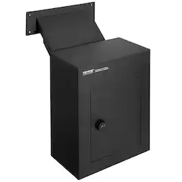 VEVOR - Through The Wall Drop Box, Heavy Duty Steel Through the Wall Mailbox with 2.8-7.9" 13" Combination Lock - Black