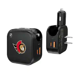 Keyscaper - Ottawa Senators 2-in-1 USB A/C Charger - Black