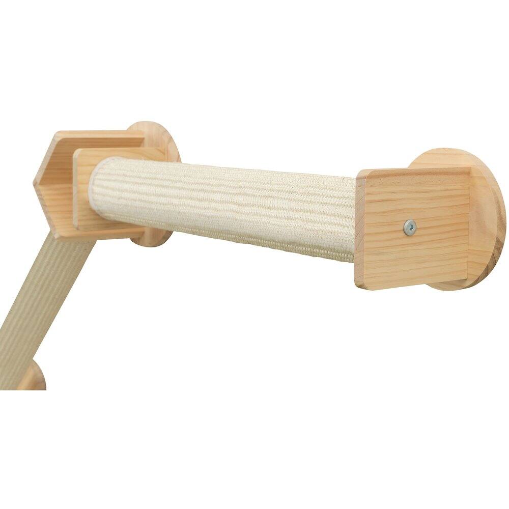 Alt View 3. TRIXIE - Wall Set 4 Multi-Level Wall Mounted Cat Perch System w-2 Scratching Posts - Natural/White.