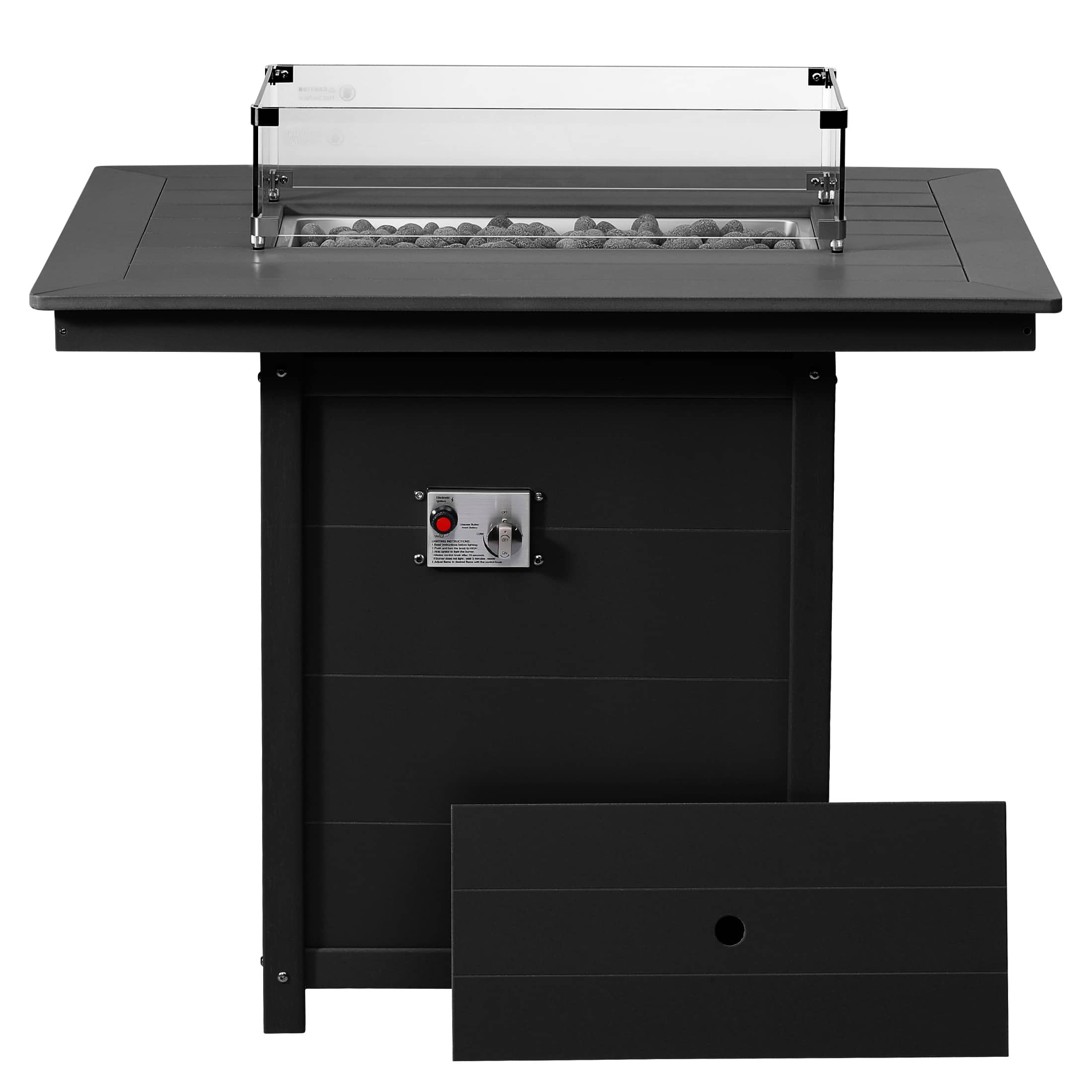 "WestinTrends - Helios 46"" Modern Outdoor Patio Gas Propane Rectangle Fire Pit Table - Black" price history on PriceWatchPro